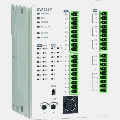Sterownik PLC 16 wejść i 12 wyjść tranzystorowych NPN DVP28SV11T Delta Electronics